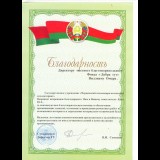 <p>
	Благодарность Червенского психоневрологического интерната для взрослых</p>
